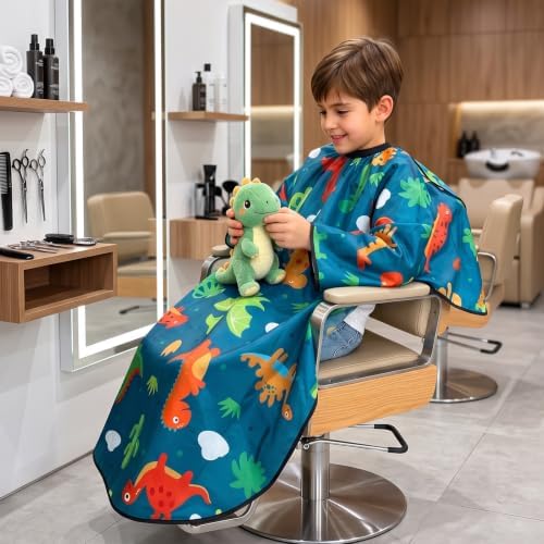 FEBSNOW Kids Barber Cape with Sleeves, Hair Cutting Cape for Boys and Girls - Image 5