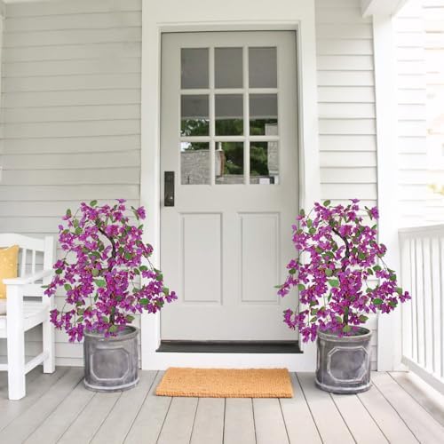 Briful Artificial Bougainvillea Plant in Black Pot 29.5" Tall Faux Silk Bougainvillea Floral Tree Tropical Fake Bougainvillea Tree for Home Office Room Garden Balcony Décor(Purple) - Image 6