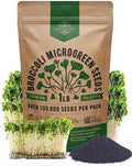 Organo Republic Broccoli Sprouting & Microgreens Seeds - Non-GMO, Heirloom Sprout Seeds Kit, 1lb Resealable Bag for & Growing Microgreens in Soil, Coconut Coir, Aerogarden & Hydroponic by OrganoRepublic