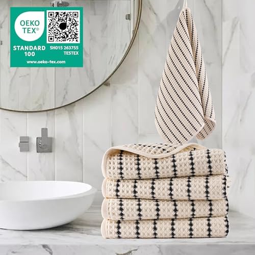 POLYTE 430 GSM Poly Blend Microfiber Quick Dry Waffle Hand Towel, 16x30 in - Image 2
