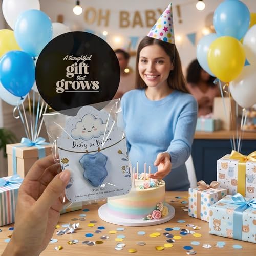 24 Blue 3D Onesie-Shaped Gift Wrap Tags with Wildflower Seeds - Image 7