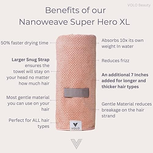 VOLO Super Hero XL Hair Towel - Ultra Soft, Quick Dry, Anti Frizz, Microfiber - Large Luna Gray - Image 2