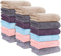 MOONQUEEN 18 Pack Premium Hand Towels - Quick Drying - Microfiber Coral Velvet Highly Absorbent Towels - Multipurpose Use as Hotel, Bathroom, Shower, Spa, Hand Towel 16 x 28 inches (Multicolor) by MOONQUEEN