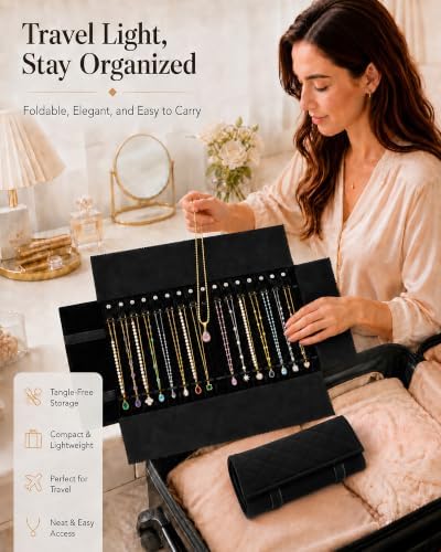 Travel Necklace Organizer, Tangle Free Jewelry Case, 16 Slots - Image 6