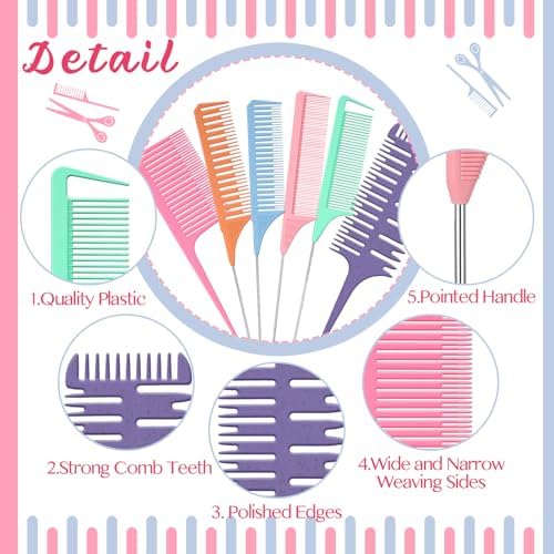 Patelai 6 Pcs Highlighting Comb Weaving, Classic Style, Colorful - Image 3