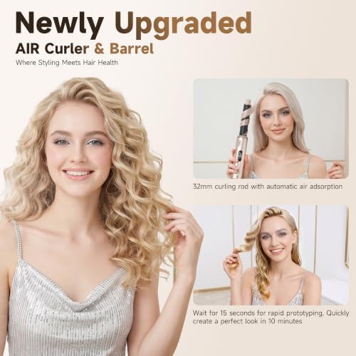 UKLISS 5-in-1 Hot Air Brush & Hair Dryer Air Styler with Auto-Wrap Curlers - Image 6