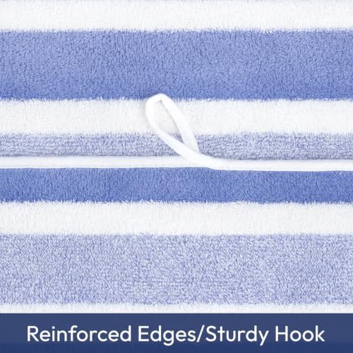 JML Bath Towels, 2 Pack, 27x55 in, Microfiber, Stripe Blue - Image 4
