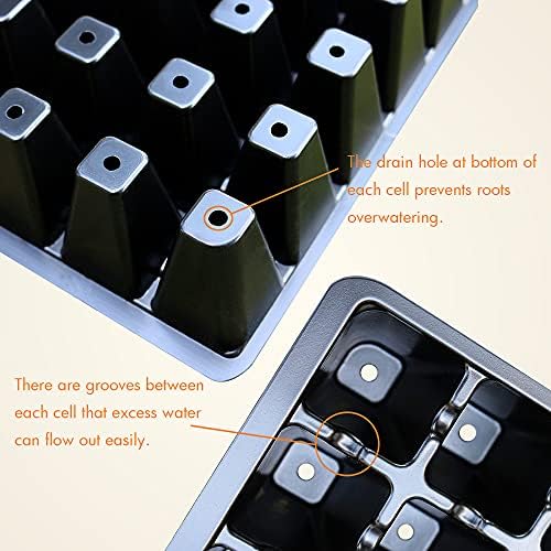 Gardzen 5 Pack Seed Starter Trays with Vented Domes 350 Cell - Image 3