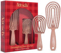 Kitsch Flexi Flow Duo Detangler Brush, Hair Brushes For Women - Terracotta by Kitsch