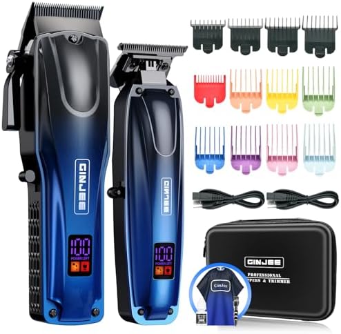 Cordless Hair Clippers and Trimmer Set for Men by GinJee