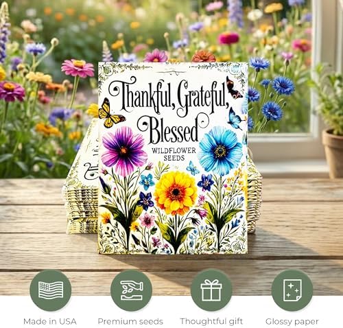 25 Wildflower Seed Packets - Thank You Gifts for Guests - Engagement Party Decorations - Wild Flower Seeds Throw and Grow Perennial Annual Mix to Attract Pollinators Bees Birds & Butterflies Non-GMO - Image 5