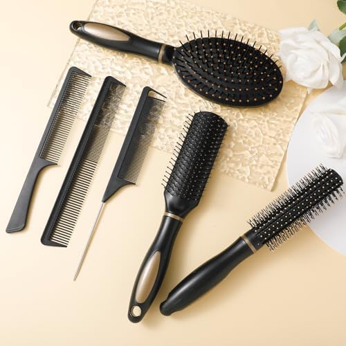 6 Pieces Detangling Styling Comb Set for Women and Men - For Straight, Curly, and All Hair Types - Image 4