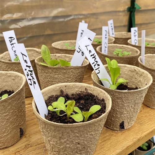 Dalzom® 60Pcs 4” Peat Pots with 60Pcs Plant Labels, Biodegradable Pots for Seedlings with Drainage Holes, Garden Plant Nursery Pots Seed Starting Trays - Image 6