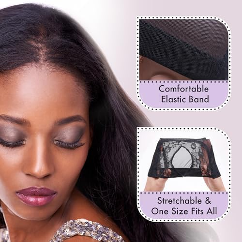 DONNA Natural Straight Part Mesh U Part Wig Cap - Premium Hair Accessories, Breathable Wig Cap Design, Ideal Hair Bonnet for Sleeping, Enhances Comfort and Style, Perfect Fit 1PC - Image 4