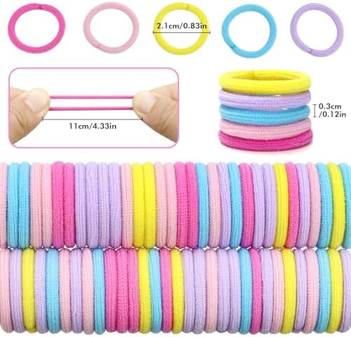 Dolahair Hair Wax Stick & Hair Accessories Accessories -60 Pcs Elastic Hair Ties Flyaway Control Hair Accessories for Baby Girls Infants Toddlers Kids 2 Hair Loop Styling Tools (Colorful) - Image 2