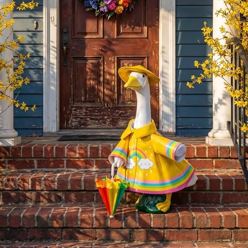 DECOHS 3 Pcs Raincoat Porch Goose Outfits, Summer Lawn Goose Statue Cloth - Image 5