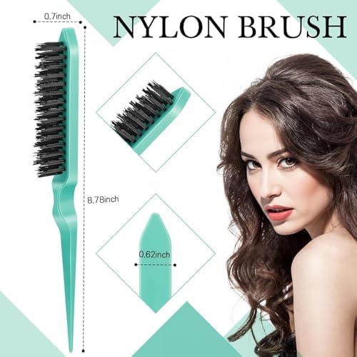 Hair Brush Set with Continuous Spray Bottle，Slick Back Hair Brush Back Brushing, Combing, Slicking Hair (green) - Image 5