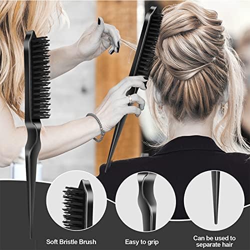 SWEET VIEW 3Pcs Slick Back Hair Brush - Image 5
