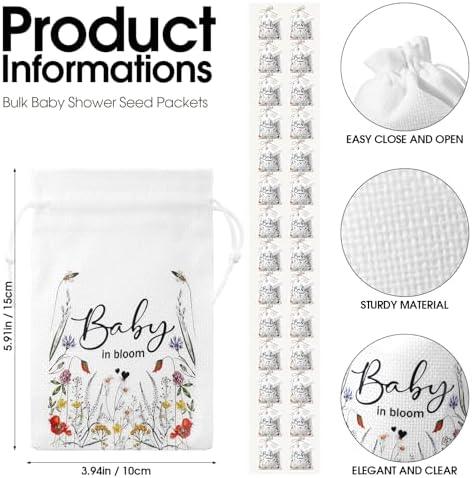 Fumete 25 Sets Wildflower Baby Party Favors for Guests, Bloom - Image 2