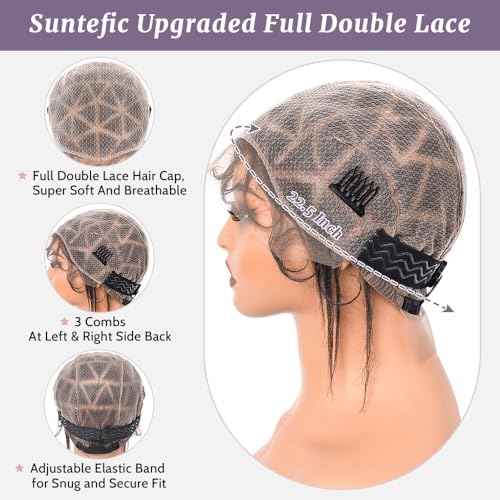 Braided Wig Cap With Human Baby Hair Crochet Wig Cap For Crochet Braids Hair Glueless Double Full Hd Lace Wig Caps For Black Women(#1B Black,79 Sections) - Image 4