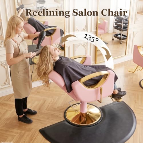Salon Chair for Hair Stylist Reclining Barber Chair for Home Barbershop - Image 4