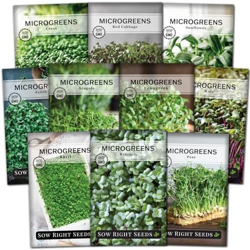 Sow Right Seeds - Large Microgreens Seed Collection for Planting Indoors by SowRightSeeds