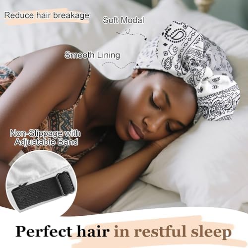 Ababalaya Satin Lined Beanies for Women Chemo Headwear Sleep Cap - Image 2