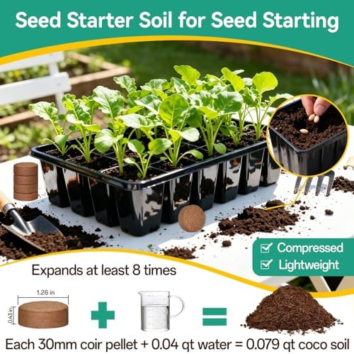 ZeeDix Coco Coir Pellets, 50 Pcs 30mm Seed Starter Soil Pods for Planting - Image 2