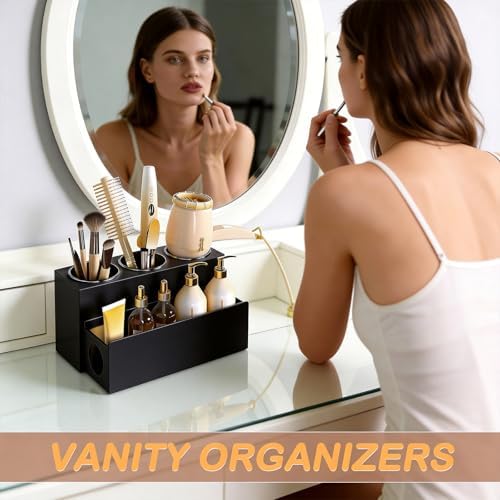 SILUT Matte Black Acrylic Countertop Hair Tool Organizer - Image 5