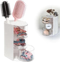 Hair Accessory Organizer, Hair Brush Organizer, 3-Tier Clear Hair Accessories Organizer Rotatable, Perfect for Hair Ties Clips and Small Bows Clip Earring Necklaces, A Girl The Latest Gift white by Unknown