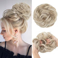 CJL HAIR Large Messy Bun Hair Piece Wavy Curly Scrunchies Synthetic Chignon Ponytail Hair Extensions Thick Updo Hairpieces for Women Ivory Grey by CJLHAIR