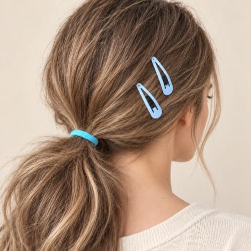 40 Counts Blue Color Metal Snap Hair Clips 2 Inch Barrettes for Women Accessories - Image 6