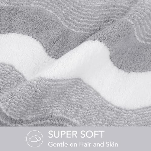 SINLAND Hair Drying Cap Hair Towel for Women 3 Pack Grey - Image 3