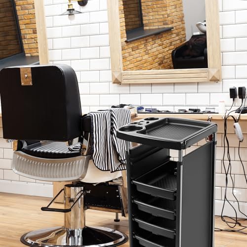 Salon Trolley Cart with Wheels & 5 Drawers, Salon Rolling Stations for Hair Stylist,Hairstylist for Beauty Tattoo Hairdressing Beauty Equipment, Black (T28-5DRAWER) - Image 5