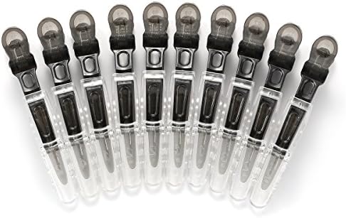 10pcs/set Multicolor Croc Clips Transparent Plastic Hairdresser Clip Hair Styling Sectioning Barrettes Non Slip Alligator Clip Salon DIY Accessories Hairpins for Women and Girls(10pcs-Black) by Liasun