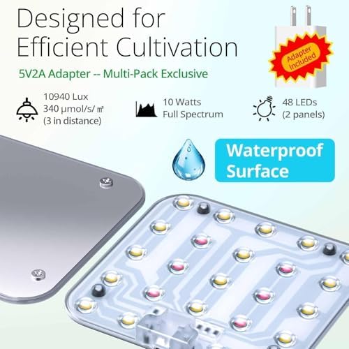 Under Shelf Grow Light, Auto Timer, Dimmable, Pearl White, 2-Pack - Image 4