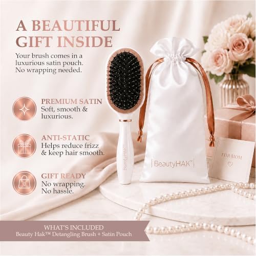 BeautyHAK Blessed Anti-Static Hair Brush Gift Set for Women, Boar Bristle - Image 7
