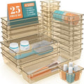 25 PCS Plastic Drawer Organizer Set, Makeup Organizers and Storage Bins by WOWBOX