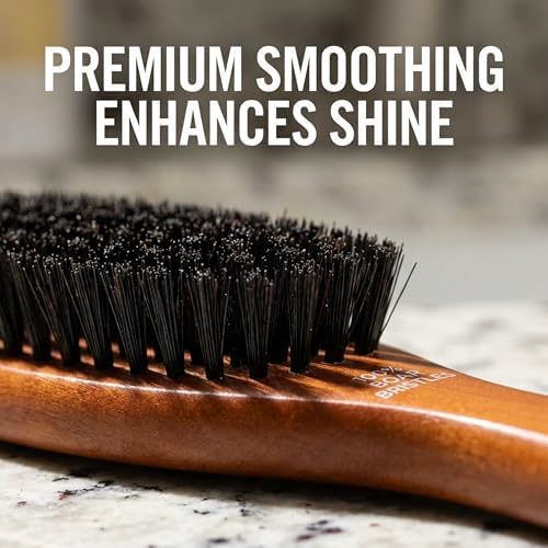Goody Smoothing Hairbrush with Natural Boar Bristles for Frizz Control, Flyaway Control, Smooth Shiny Finish, Wooden Styling Brush for All Hair Types - Image 5