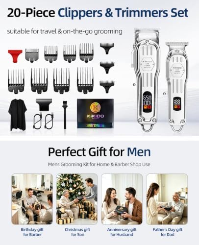 KIKIDO Cordless Hair Clippers for Men Professional Home Hair Cutting Kit - Image 6