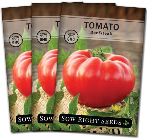 Sow Right Seeds- Beefsteak Tomato Seed for Planting Beef Steak Tomatoes 3pk by SowRightSeeds