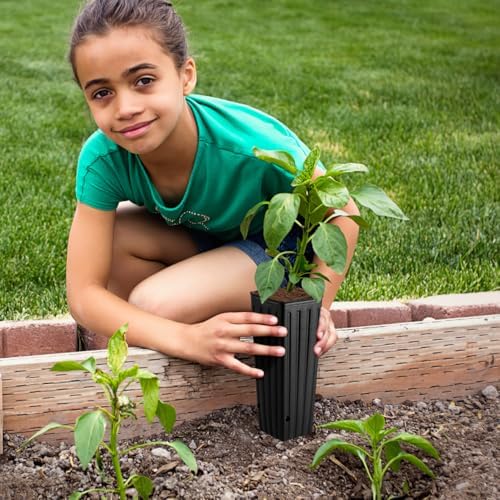 Tree Pots 50 Pcs, 11.2 Inch Deep Nursery Pots with Drainage Holes, Plastic Plant Containers for Citrus Seedlings, Vegetables and Garden Use - Image 6