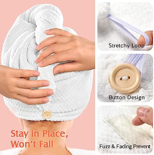 YFONG 2 Pack Large Microfiber Hair Towel Wrap for Women, Quick Dry Turban - Image 5
