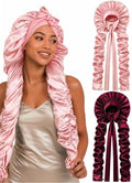 Double Layer Slik Like Satin Bonnet, 33-43" XXL Bonnet for Braids Long Hair by Kemispary