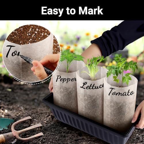Fabric Grow Bags - 7.87x13.77 inches Breathable Seed Starter Plant Grow Bags for Seedling Pots, Nursery Pots for Plants, 50pcs - Image 5