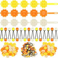 72 Pcs Hair Accessories Set - Self Hinge Barrettes, Bows, Flowers, Plastic Clips for Baby Girls, Toddlers (Orange, Red, Yellow, White) by Jutom