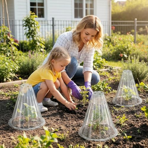 Cloches for Plants, 20pcs Transparent Plant Covers, Reusable Plant Protectors from Animals Plant Bell Cover Freeze Protection, Garden Cloches from Birds, Slugs, Frost, Freeze Weather - Image 6