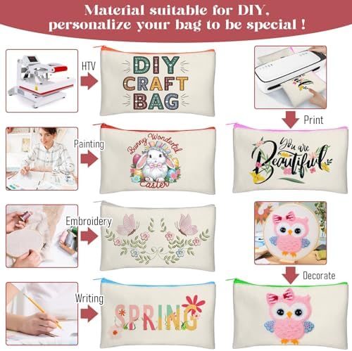 Legigo Blank Canvas Bags Zipper Pouch Makeup Bags Pencil Pouch Bulk - Image 6