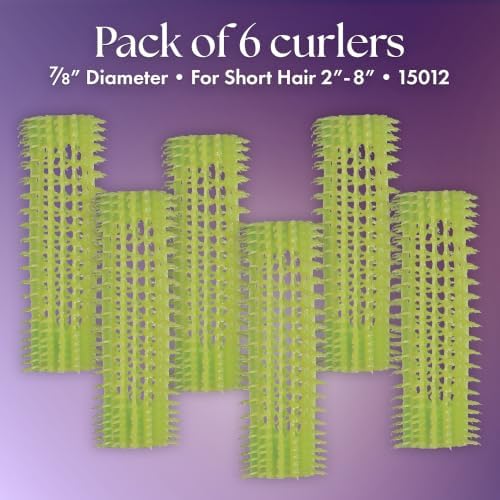 Olivia Garden Jet Set EZ Grip Self-Gripping Curlers - Hair Rollers for Setting or Perming - Style Curls and Waves, 7/8" - 6 Count - Image 2