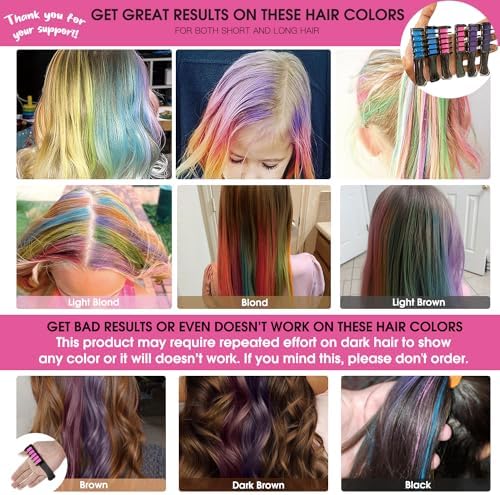 Hair Chalk Comb – Temporary Dye for Kids, Washable & Fun for Parties - Image 2